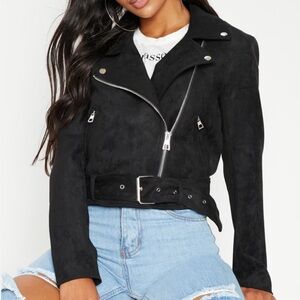 Zara TRF Suede Biker Jacket